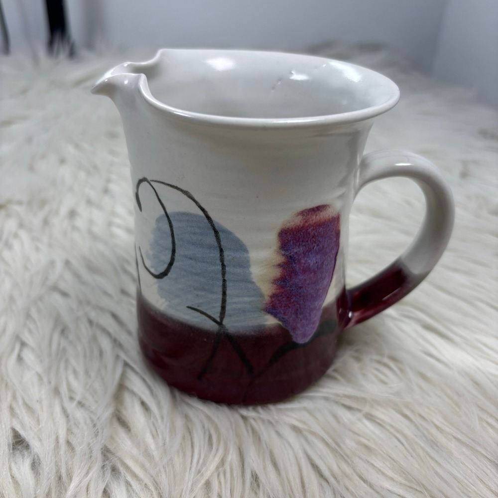 Vintage Jerry Pollari Studio Pottery Pitcher Jug Signed Oregon Art Stoneware